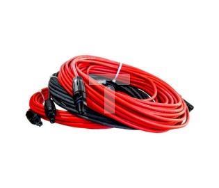 Przedłużacz solarny kabel 4mm2 z wtykami MC4 czarny/czerwony 1 - 50m, Kolor: Czarny, Długość: 2m
