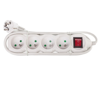 Przedłużacz z wyłącznikiem 4-gniazda z/u 2m /H05VV-F 3G1/ biały P1412