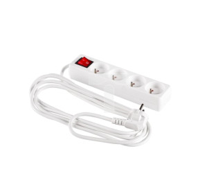 Przedłużacz z wyłącznikiem 4-gniazda z/u 3m /H05VV-F 3G1/ biały PM-ZW-4G-30
