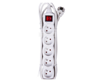 Przedłużacz z wyłącznikiem 5-gniazd z/u 3m /H05VV-F 3G1/ biały P1513