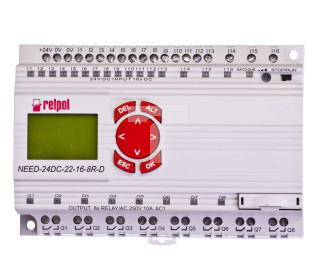 Przekaźnik programowalny 24V DC 16we, 8wy z wyświetlaczem i klawiaturą NEED-24DC-22-16-8R-D 859362