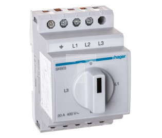 Przełącznik amperomierza 4-pozycyjny 20A 400V SK603