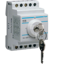 Przełącznik kluczykowy I-0-II-0 2P 10A 400V SK606