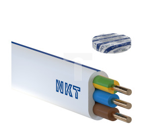 Przewód NKT instal PLUS YDYp 3x1,5 żo biały 450/750 /120m/