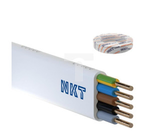 Przewód NKT instal YDYp 5x2,5 żo biały 450/750V /100m/