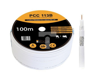 Przewód koncentryczny SAT 1,13/4,7 LIBOX reakcja na ogień Eca PCC113B /100m/