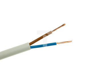 Przewód mieszkaniowy H03VV-F (OMY) 2x0,75 biały 300/300V /50m/