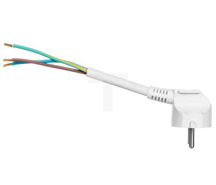 Przewód przyłączeniowy z wtyczką PP-50 z/u Uni-Schuko 3m H03VV-F 3x1 biały