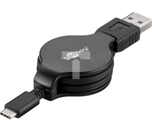 Przewód zwijany USB 2.0 HighSpeed USB - USB-C 1m 45743