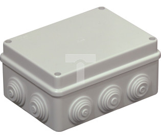 Puszka natynkowa 120x80x50mm tworzywo IP56 szara z dławnicami OL20111