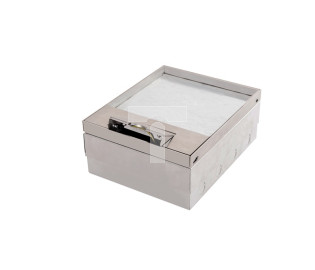 Puszka podłogowa ze stali nierdzewnej do wypełnienia max 2x4 mod 95x244x198mm PP8M-A