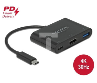 REPLIKATOR PORTÓW USB-C(M)-&gt;HDMI, USB-A 3.1 GEN 1, USB-C PD 2.0 NA KABLU 15CM DELOCK
