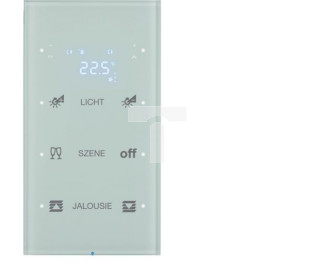 R.3 Sensor dotykowy 3-krotny z reg. temp. konfigurowalny, szkło, biały 75643150