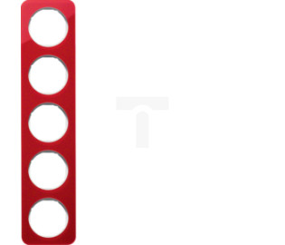 Ramka 5-krotna Berker R.1 akryl przeźroczysty czerwony/biały 10152349