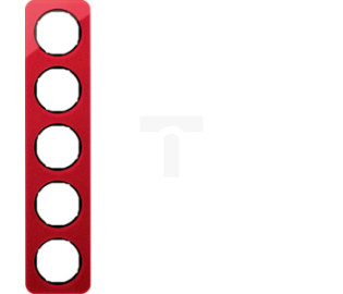 Ramka 5-krotna Berker R.1 akryl przeźroczysty czerwony/czarny 10152344