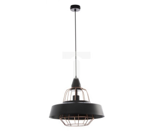 Rocco 1P E27, lampa wisząca, max. 60W, czarna, miedziana AD-LD-6223BCE27