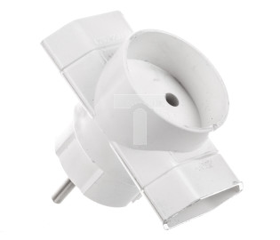 Rogałęźnik wtyczkowy 2xEuro + 1x2P biały R-1