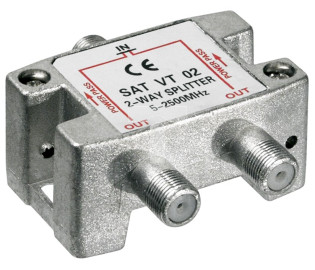 Rozdzielacz sygnału SAT splitter 1x F / 2x F 5-2500MHz 67001