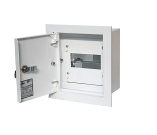 Rozdzielnia metalowa modułowa podtynkowa 1x6 modułów zamek Ral 9003 A-RW0