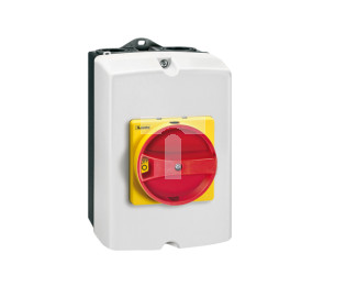 Rozłącznik izolacyjny 3P 32A w obudowie z pokrętłem żółto/czerwonym blokowany kłódką GAZ032
