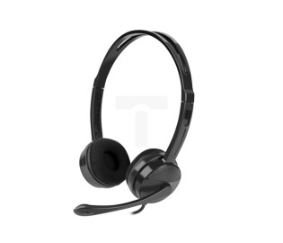 SŁUCHAWKI NAUSZNE STEREO NATEC CANARY Z MIKROFONEM I REGULACJĄ GŁOŚNOŚCI CZARNE