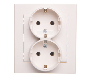 SONATA Gniazdo podwójne z/u Schuko ecru GP-2RS/27