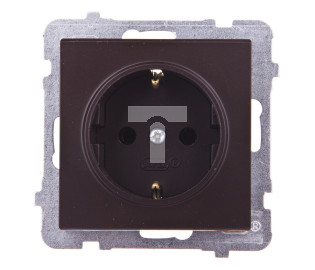 SONATA Gniazdo pojedyncze z/u Schuko czekoladowy metalik GP-1RS/m/40