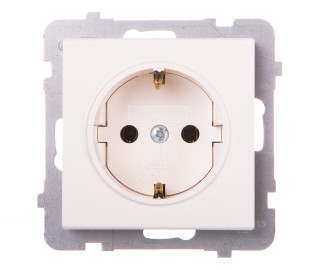 SONATA Gniazdo pojedyncze z/u Schuko ecru GP-1RS/m/27
