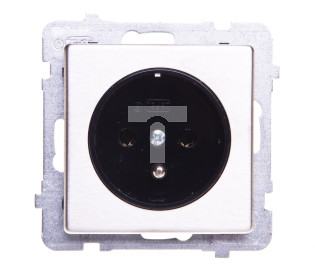 SONATA Gniazdo pojedyncze z/u stal inox GP-1RMZ/m/37