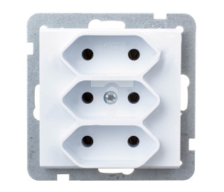 SONATA Gniazdo potrójne b/u 2,5A EURO białe GP-3R/m/00