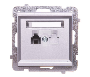 SONATA Gniazdo telefoniczne pojedyncze RJ11 srebro mat GPT-1R/m/38