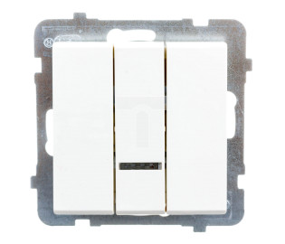 SONATA Łącznik potrójny z podświetleniem ecru ŁP-13RS/m/27