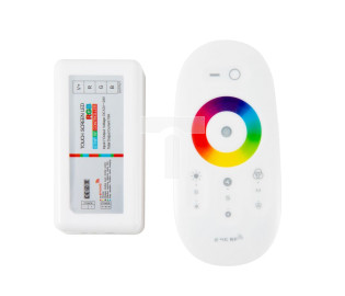 STEROWNIK LED RGB RF 6A 72W Z BIAŁYM PILOTEM DOTYKOWYM