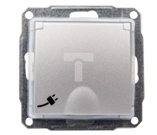 Sedna Gniazdo bryzgoszczelne z/u 16A IP44 aluminium SDN2800360