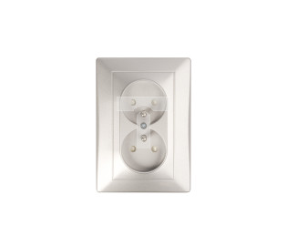Sedna Gniazdo podwójne z/u 16A IP20 aluminium SDN2800660