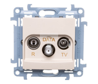 Simon 10 Gniazdo antenowe RTV-DATA kremowy CAD.01/41