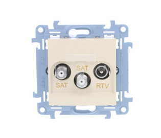 Simon 10 Gniazdo antenowe podwójne SAT-SAT-RTV kremowy CASK2.01/41