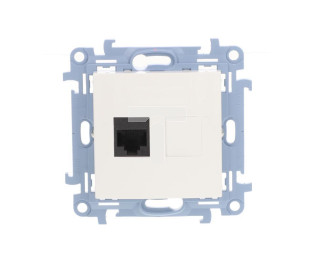 Simon 10 Gniazdo komputerowe pojedyncze RJ45 kat.6 biały C61.01/11