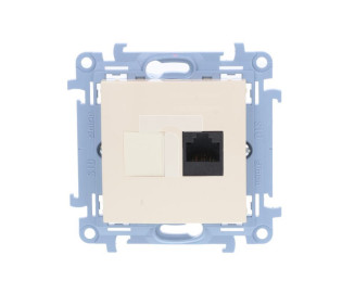 Simon 10 Gniazdo komputerowe pojedyncze RJ45 kat.6 kremowy C61.01/41