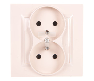 Simon 10 Gniazdo podwójne z/u MONOBLOCK 16A, 250V krem CGZ2/41