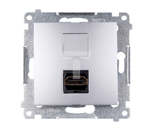 Simon 54 Gniazdo HDMI srebrny mat DGHDMI.01/43