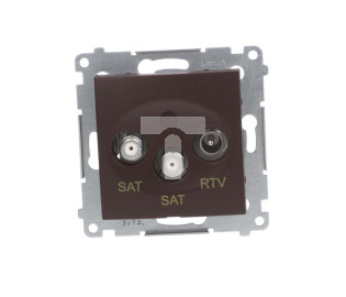 Simon 54 Gniazdo antenowe SAT/SAT-RTV brąz mat DASK2.01/46