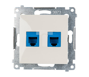 Simon 54 Gniazdo telefoniczne podwójne 2xRJ12 kremowe DT2.01/41