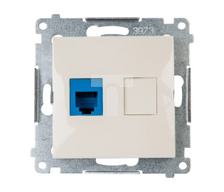 Simon 54 Gniazdo telefoniczne pojedyncze RJ12 kremowe DT1.01/41