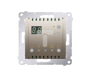 Simon 54 Regulator temperatury z wyświetlaczem z czujnikiem wewnętrznym 16(2) A 230V złoty mat DTRNW.01/44