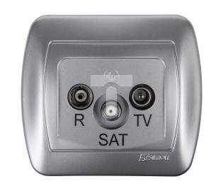 Simon Akord Gniazdo antenowe RTV/SAT aluminium metalizowane AASP/26