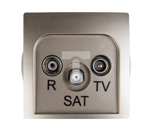 Simon Basic Gniazdo antenowe RD/TV/SAT przelotowe satynowe BMZAR-SAT10/P.01/29