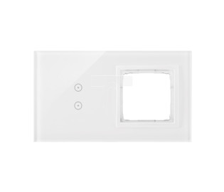 Simon Touch ramki Panel dotykowy S54 Touch, 2 moduły, 2 pola dotykowe pionowe + 1 otwór na osprzęt S54, biała perła DSTR230/70