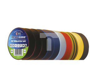 Taśma izolacyjna PVC 19mm / 20m mix /10szt./ F61999