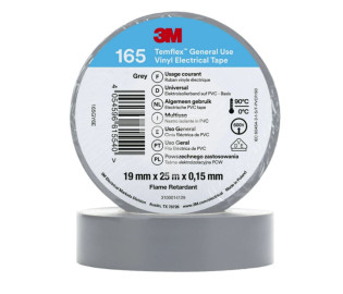 Taśma izolacyjna 19mm x 25m PVC Temflex 165 szara 7100184814 /100szt./